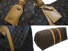 画像をギャラリービューアに読み込む, LOUIS VUITTON ルイヴィトン キーポル55 ボストンバッグ M41424 モノグラム PVC ヌメ革 ブラウン 美品 中古 4b008252