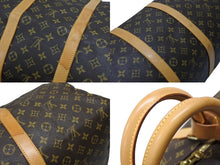 画像をギャラリービューアに読み込む, LOUIS VUITTON ルイヴィトン キーポル55 ボストンバッグ M41424 モノグラム PVC ヌメ革 ブラウン 美品 中古 4b008252