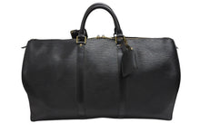 画像をギャラリービューアに読み込む, LOUIS VUITTON ルイヴィトン ボストンバッグ キーポル50 M42962 ブラック エピレザー ゴールド金具 美品 中古 4b008253