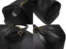 画像をギャラリービューアに読み込む, LOUIS VUITTON ルイヴィトン ボストンバッグ キーポル50 M42962 ブラック エピレザー ゴールド金具 美品 中古 4b008253
