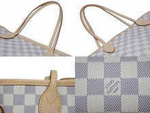 画像をギャラリービューアに読み込む, 極美品 LOUIS VUITTON 新型 ルイヴィトン ネヴァーフルMM ローズバレリーヌ ハンドバッグ N40603 ダミエアズールキャンバス ホワイト 中古 4b008257