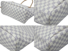 画像をギャラリービューアに読み込む, 極美品 LOUIS VUITTON 新型 ルイヴィトン ネヴァーフルMM ローズバレリーヌ ハンドバッグ N40603 ダミエアズールキャンバス ホワイト 中古 4b008257