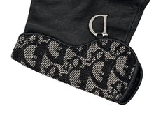 画像をギャラリービューアに読み込む, CHRISTIAN DIOR クリスチャンディオール トロッターライン グローブ キャンバス ジープスキン Dチャーム ネイビー ブラック 良品 中古 4b008262