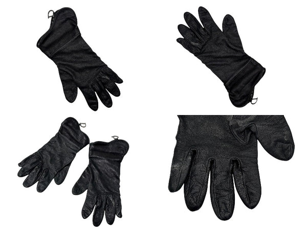 CHRISTIAN DIOR クリスチャンディオール トロッターライン グローブ キャンバス ジープスキン Dチャーム ネイビー ブラック 良品 中古 4b008262