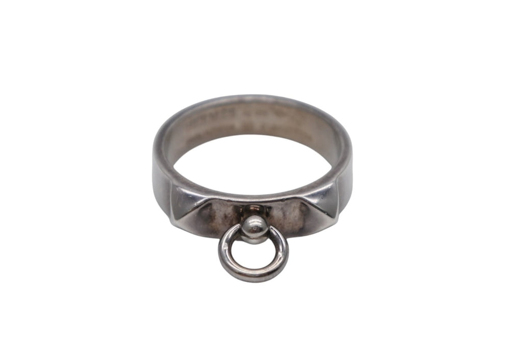 極美品 HERMES エルメス Collier de Chien コリエドシアン リング PM SV925 重量約5.0g サイズ56 中古 4b008265