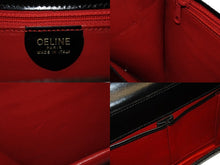 画像をギャラリービューアに読み込む, 極美品 CELINE セリーヌ ハンドバッグ ガンチーニ ダブルフラップ ヴィンテージ レザー ブラック ゴールド金具 中古 4b004826