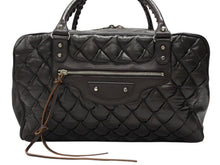 画像をギャラリービューアに読み込む, BALENCIAGA バレンシアガ マトラッセ シティ ハンドバッグ 168032 ブラウン レザー シルバー金具 美品 中古 4b008268