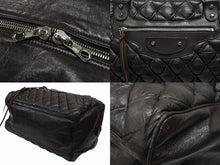 画像をギャラリービューアに読み込む, BALENCIAGA バレンシアガ マトラッセ シティ ハンドバッグ 168032 ブラウン レザー シルバー金具 美品 中古 4b008268