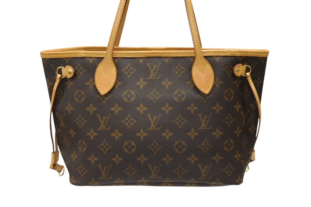 LOUIS VUITTON ルイヴィトン モノグラム ネヴァーフルPM トートバッグ M40155 ブラウン PVC ヌメ革 ゴールド金具 美品 中古 4b008273