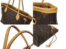 画像をギャラリービューアに読み込む, LOUIS VUITTON ルイヴィトン モノグラム ネヴァーフルPM トートバッグ M40155 ブラウン PVC ヌメ革 ゴールド金具 美品 中古 4b008273