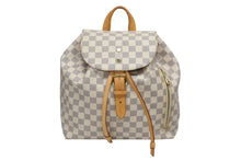 画像をギャラリービューアに読み込む, LOUIS VUITTON ルイヴィトン スペロン リュック バックパック N41578 ダミエ アズール ホワイト PVC レザー ゴールド金具 美品 中古 4b008278