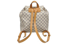 画像をギャラリービューアに読み込む, LOUIS VUITTON ルイヴィトン スペロン リュック バックパック N41578 ダミエ アズール ホワイト PVC レザー ゴールド金具 美品 中古 4b008278