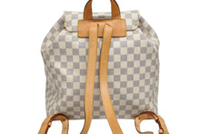 画像をギャラリービューアに読み込む, LOUIS VUITTON ルイヴィトン スペロン リュック バックパック N41578 ダミエ アズール ホワイト PVC レザー ゴールド金具 美品 中古 4b008278