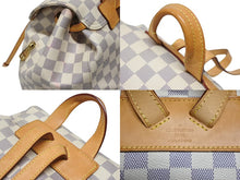 画像をギャラリービューアに読み込む, LOUIS VUITTON ルイヴィトン スペロン リュック バックパック N41578 ダミエ アズール ホワイト PVC レザー ゴールド金具 美品 中古 4b008278