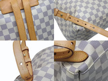 画像をギャラリービューアに読み込む, LOUIS VUITTON ルイヴィトン スペロン リュック バックパック N41578 ダミエ アズール ホワイト PVC レザー ゴールド金具 美品 中古 4b008278