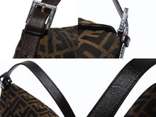 画像をギャラリービューアに読み込む, 極美品 FENDI フェンディ ズッカ ワンショルダーバッグ WS15229 ブラウン キャンバス レザー シルバー金具 中古 4b008282