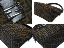 画像をギャラリービューアに読み込む, 極美品 FENDI フェンディ ズッカ ワンショルダーバッグ WS15229 ブラウン キャンバス レザー シルバー金具 中古 4b008282