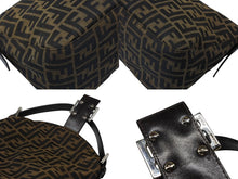 画像をギャラリービューアに読み込む, 極美品 FENDI フェンディ ズッカ ワンショルダーバッグ WS15229 ブラウン キャンバス レザー シルバー金具 中古 4b008282