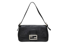 画像をギャラリービューアに読み込む, FENDI フェンディ ミニ マンマバケット ワンショルダーバッグ 8BR180 レザー ブラック シルバー金具 極美品 中古 4b008288