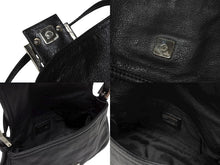 画像をギャラリービューアに読み込む, FENDI フェンディ ミニ マンマバケット ワンショルダーバッグ 8BR180 レザー ブラック シルバー金具 極美品 中古 4b008288