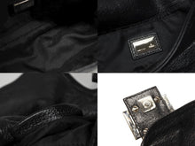画像をギャラリービューアに読み込む, FENDI フェンディ ミニ マンマバケット ワンショルダーバッグ 8BR180 レザー ブラック シルバー金具 極美品 中古 4b008288