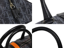 Load image into Gallery viewer, 極美品 CHRISTIAN DIOR クリスチャンディオール トロッターライン ハンドバッグ 02-B0-1015 ネイビー オレンジ シルバー金具 中古 4b008289