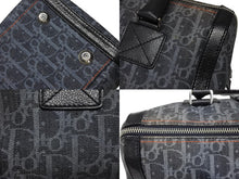 Load image into Gallery viewer, 極美品 CHRISTIAN DIOR クリスチャンディオール トロッターライン ハンドバッグ 02-B0-1015 ネイビー オレンジ シルバー金具 中古 4b008289