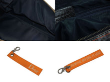 Load image into Gallery viewer, 極美品 CHRISTIAN DIOR クリスチャンディオール トロッターライン ハンドバッグ 02-B0-1015 ネイビー オレンジ シルバー金具 中古 4b008289