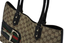 画像をギャラリービューアに読み込む, GUCCI グッチ ハンドバック GGキャンバス シェリーライン FF13788WS1378 レザー ベージュ 美品 中古 4b008291