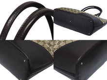 画像をギャラリービューアに読み込む, GUCCI グッチ ハンドバック GGキャンバス シェリーライン FF13788WS1378 レザー ベージュ 美品 中古 4b008291