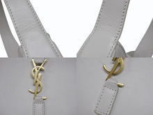 Load image into Gallery viewer, SAINT LAURENT サンローラン カサンドラロゴ ミニ ハンドバッグ 710318 2R20W ホワイト カーフスキン スウェード ゴールド金具 美品 中古 4b008292