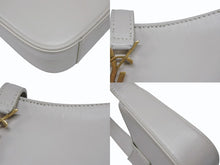 Load image into Gallery viewer, SAINT LAURENT サンローラン カサンドラロゴ ミニ ハンドバッグ 710318 2R20W ホワイト カーフスキン スウェード ゴールド金具 美品 中古 4b008292