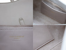 Load image into Gallery viewer, SAINT LAURENT サンローラン カサンドラロゴ ミニ ハンドバッグ 710318 2R20W ホワイト カーフスキン スウェード ゴールド金具 美品 中古 4b008292