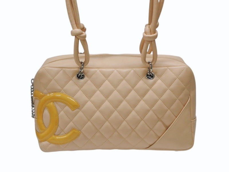 極美品 CHANEL シャネル カンボンライン ワンショルダーバッグ A25171 10番台 ココマーク カーフ パテントレザー 中古 4b008293