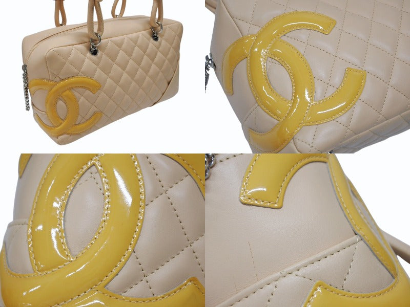 極美品 CHANEL シャネル カンボンライン ワンショルダーバッグ A25171 10番台 ココマーク カーフ パテントレザー 中古 4b008293