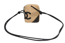 画像をギャラリービューアに読み込む, CHANEL シャネル ポシェット ミニ ショルダーバッグ カンボンライン ココマーク8番台 ベージュ ブラック 美品 中古 4b008295