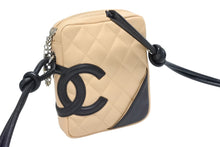 画像をギャラリービューアに読み込む, CHANEL シャネル ポシェット ミニ ショルダーバッグ カンボンライン ココマーク8番台 ベージュ ブラック 美品 中古 4b008295