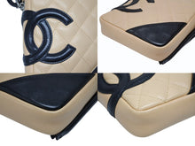 画像をギャラリービューアに読み込む, CHANEL シャネル ポシェット ミニ ショルダーバッグ カンボンライン ココマーク8番台 ベージュ ブラック 美品 中古 4b008295