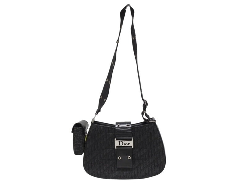 CHRISTIAN DIOR Christian Dior Trotter Line Street Chic Shoulder Bag 11-MA-23 Black Good Condition Used 4b008298