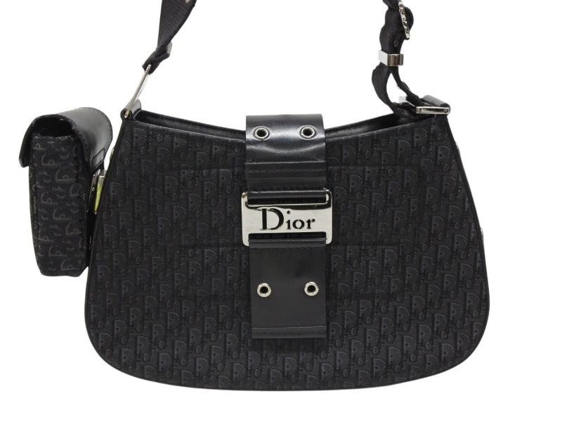 CHRISTIAN DIOR Christian Dior Trotter Line Street Chic Shoulder Bag 11-MA-23 Black Good Condition Used 4b008298