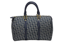 画像をギャラリービューアに読み込む, Christian Dior クリスチャンディオール トロッター ハンドバッグ CP0070 ガリアーノ期 ネイビー 美品 中古 4b008304