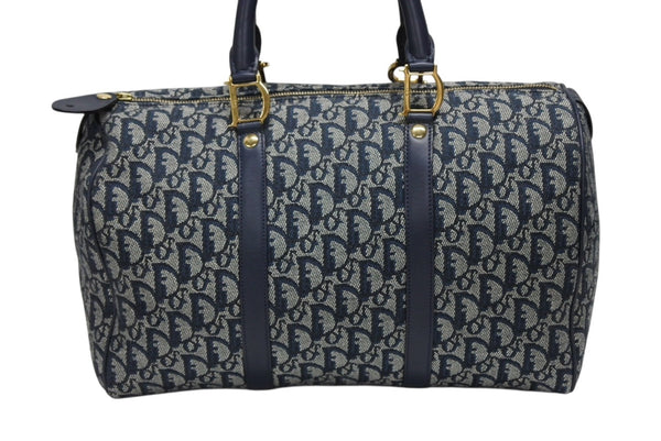Christian Dior クリスチャンディオール トロッター ハンドバッグ CP0070 ガリアーノ期 ネイビー 美品 中古 4b008304