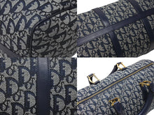 画像をギャラリービューアに読み込む, Christian Dior クリスチャンディオール トロッター ハンドバッグ CP0070 ガリアーノ期 ネイビー 美品 中古 4b008304