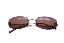 Load image into Gallery viewer, CHANEL シャネル サングラス 眼鏡 ココマーク リムレス フチなし 4002 サイズ54□19 130 ワインレッド 中古 美品 4b008308