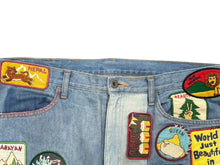 画像をギャラリービューアに読み込む, KAPITAL キャピタル 2023SS Denim 5P Rat Flare Pants パッチワーク ワッペン リメイク K2210LP113 サイズ38 フレア デニムパンツ 美品 中古 4b008313