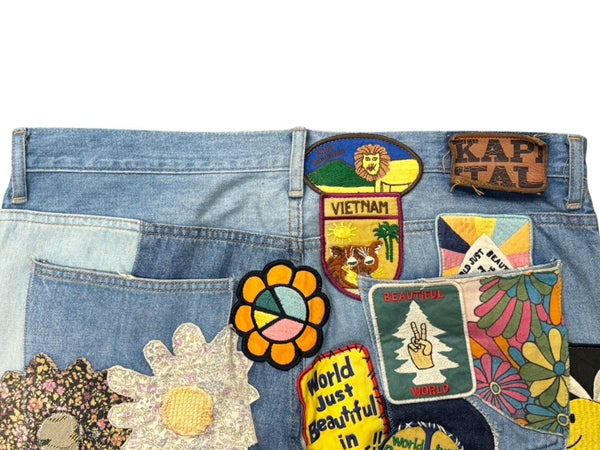 KAPITAL キャピタル 2023SS Denim 5P Rat Flare Pants パッチワーク ワッペン リメイク K2210LP113 サイズ38 フレア デニムパンツ 美品 中古 4b008313