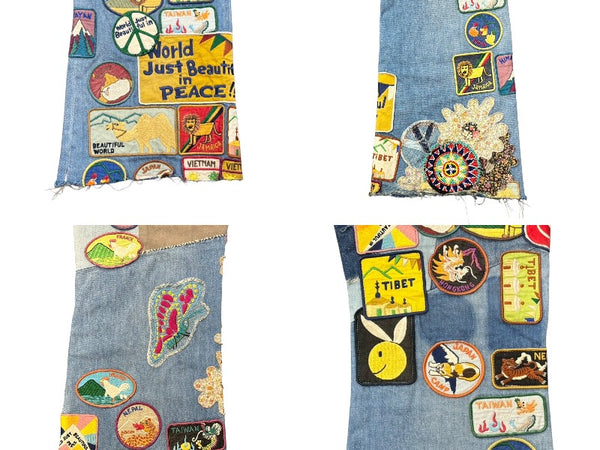 KAPITAL キャピタル 2023SS Denim 5P Rat Flare Pants パッチワーク ワッペン リメイク K2210LP113 サイズ38 フレア デニムパンツ 美品 中古 4b008313