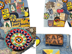 KAPITAL キャピタル 2023SS Denim 5P Rat Flare Pants パッチワーク ワッペン リメイク K2210LP113 サイズ38 フレア デニムパンツ 美品 中古 4b008313