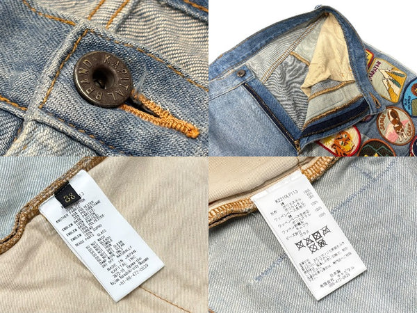 KAPITAL キャピタル 2023SS Denim 5P Rat Flare Pants パッチワーク ワッペン リメイク K2210LP113 サイズ38 フレア デニムパンツ 美品 中古 4b008313