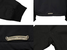 画像をギャラリービューアに読み込む, 極美品 CHROME HEARTS クロムハーツ ナイロンジャケット サイズS クロスパッチ ブラック レザー 裏起毛 中古 4b008316